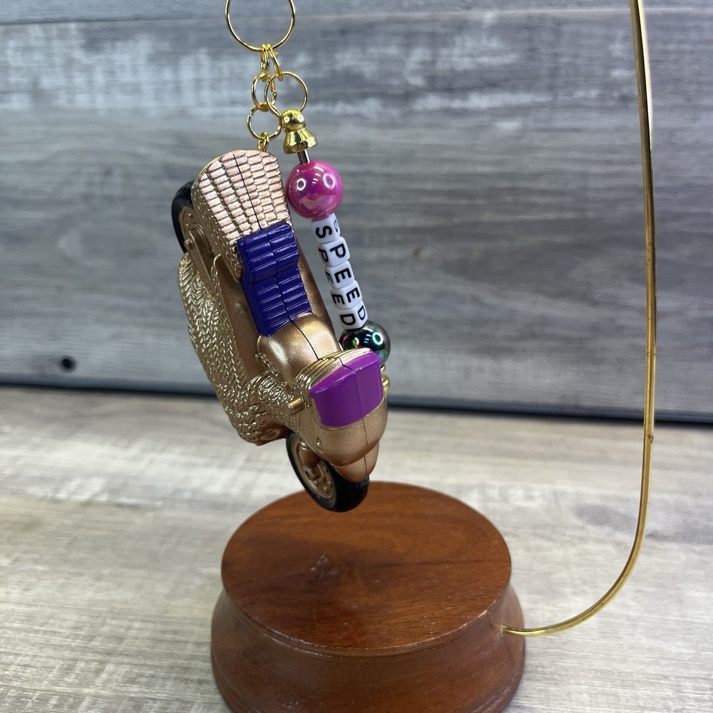 Cybercycle Speed OOAK Toy Bag Charm Keychain Handmade Ornament Vintage Moto